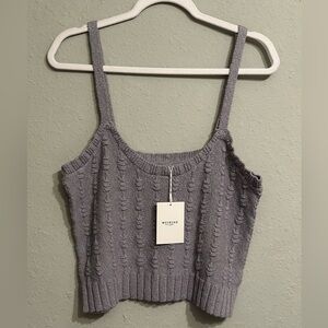 NWT Weekend Los Angeles Women's Knit Top in Dusty Blue